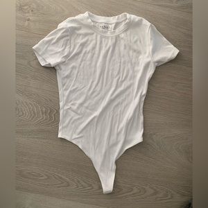 Velvet Short Sleeve Crew Neck Bodysuit